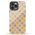 Custom Initials Floral Checkerboard iPhone Case